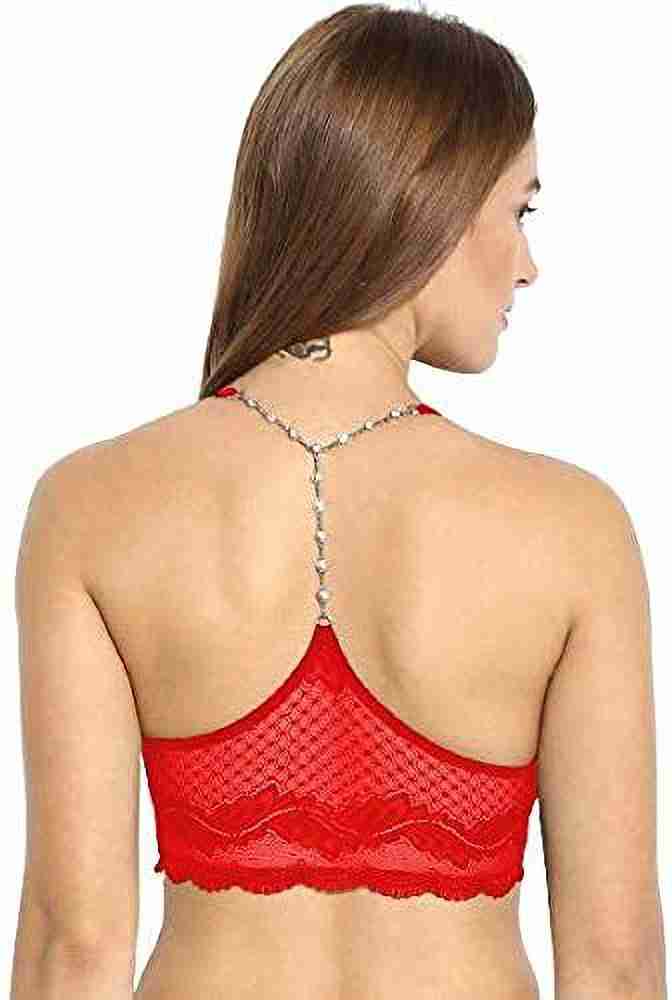 INOBARN NP-Red-048-CHAIN-BRA-S-901 Women Bralette Lightly Padded