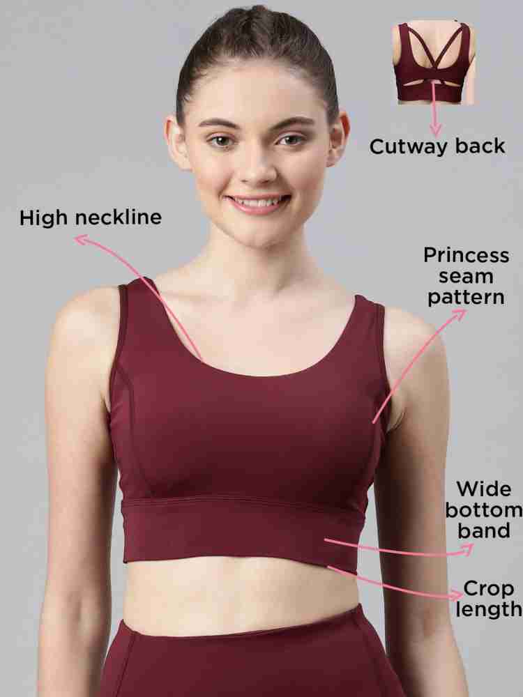 Enamor Women's Scoop Neck Line High Impact Dry Fit Sports Bra – Online  Shopping site in India