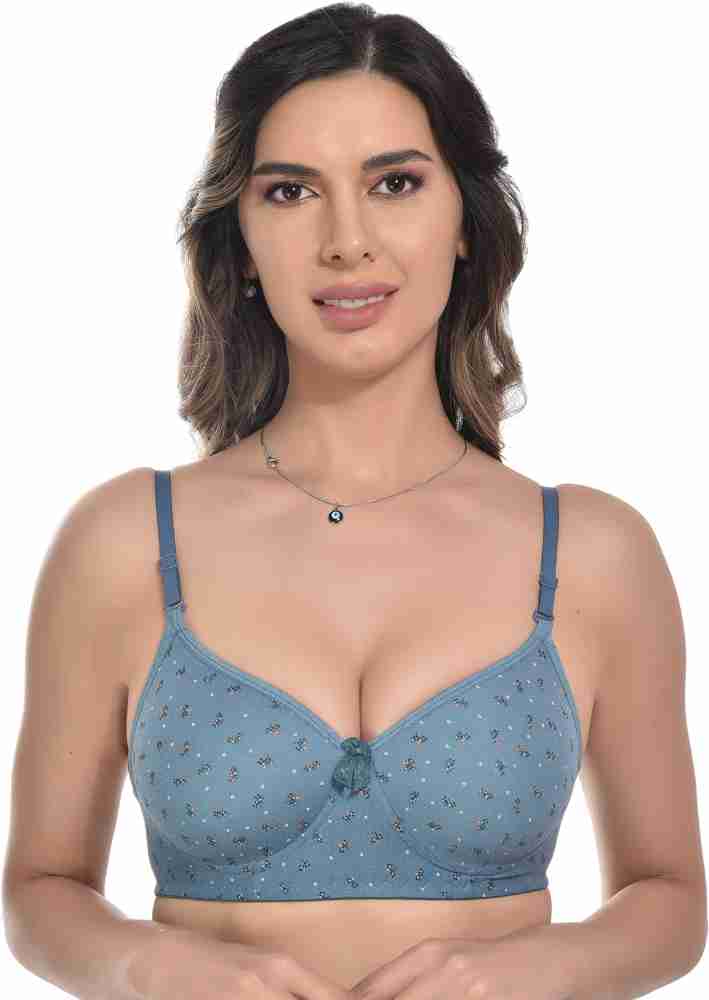 Buy StyFun Women Cotton Blend Floral Print Padded Non-Wired Bra