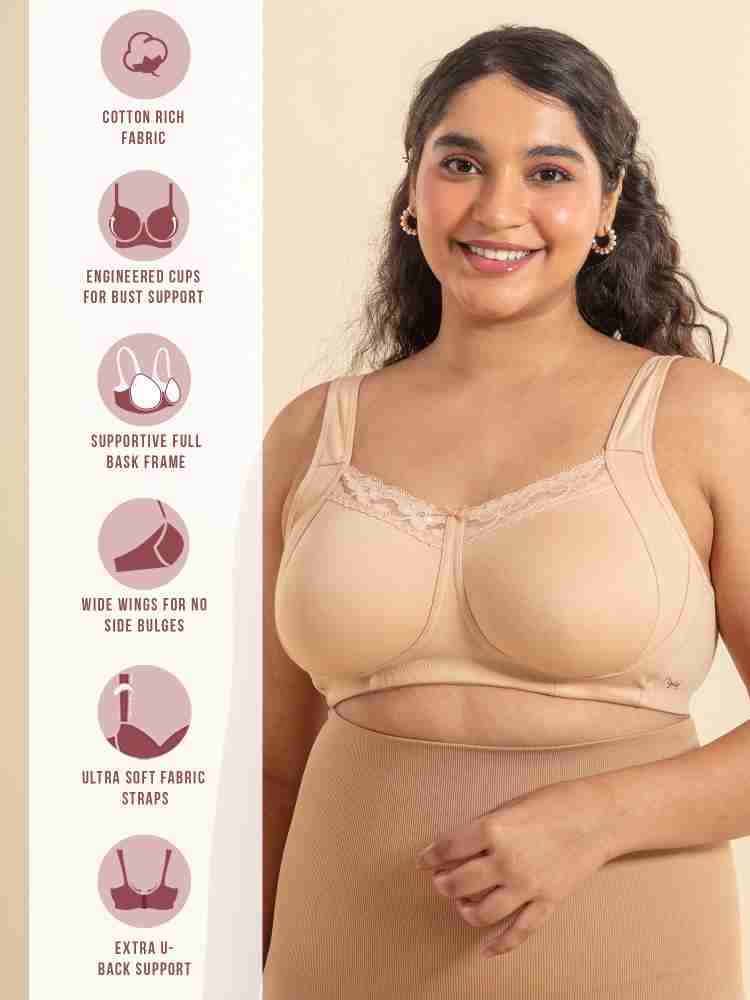 NYKD Super Support Everyday Cotton T-Shirt Push-Up Bra for Women Non  Padded, Wirefree, Full Coverage (Everyday Pretty Lace Bra) - NYB190