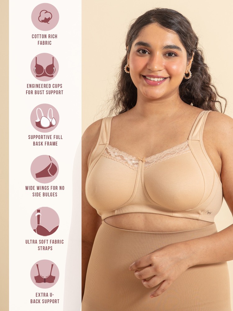Nykd Super Support Everyday Cotton Lace Bra-Non Padded, Wirefree