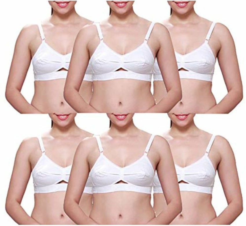 Buy A1 UNIQUE White Pure 100% Cotton Elastic Strap Bra for Women and Girls  Women's Non Padded, Non-Wired, Regular Bra (Piece of 5) (28A) at