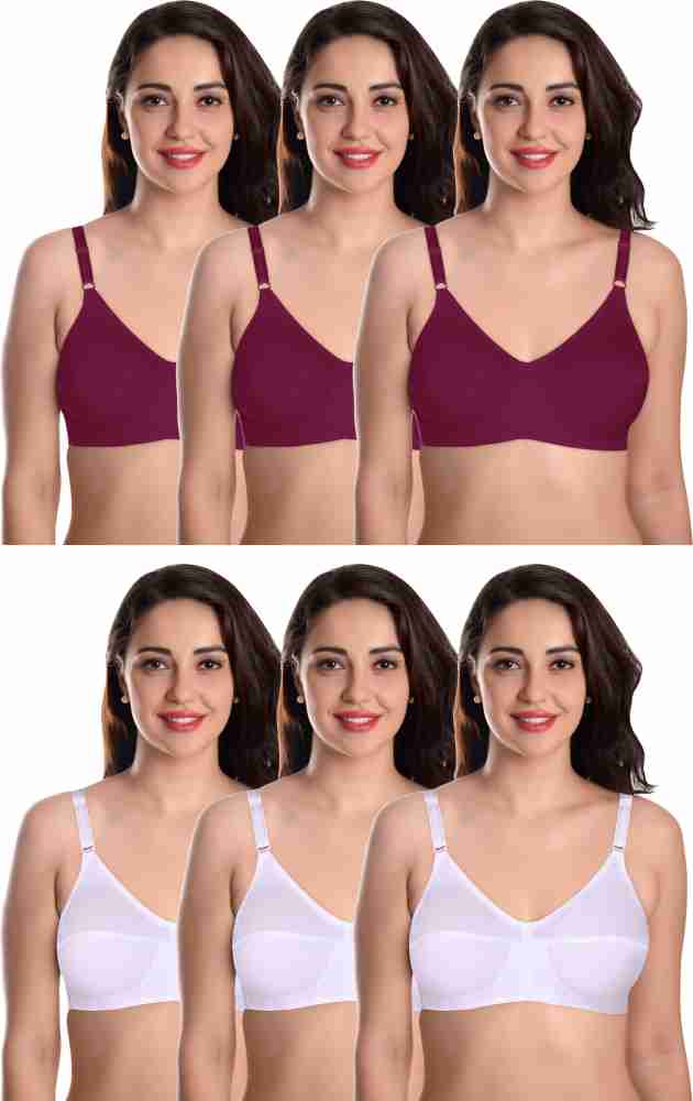 Buy Featherline Women Multicolor Pure Cotton Pack of 2 Non-Padded