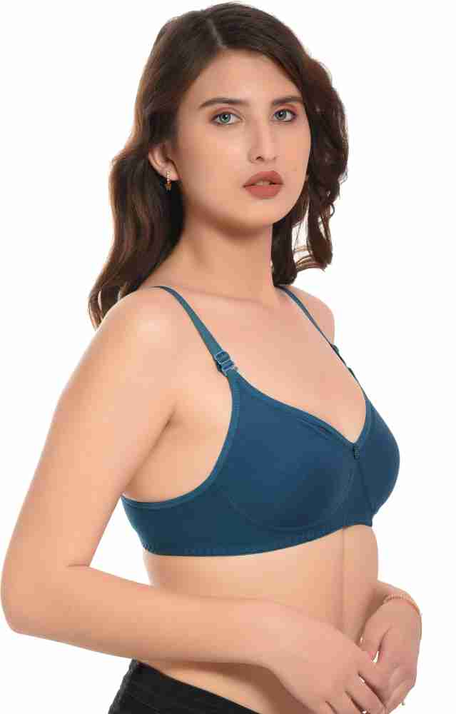 Buy Elina Non Padded Cotton T Shirt Bra - Blue Online at Low Prices in  India 
