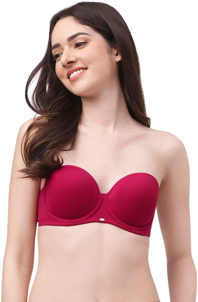 SOIE Woman's Medium Coverage Padded Wired Strapless Bra with