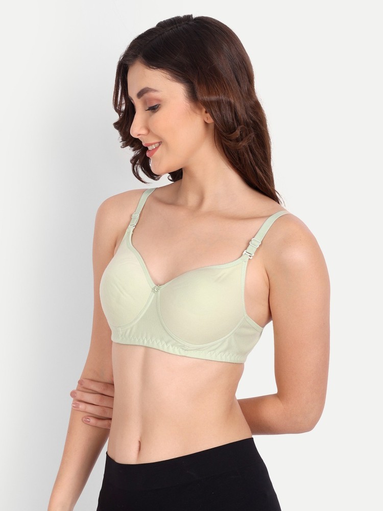 Buy Liigne Women Half Cup Padded Bra - Made of Pure Cotton Full Coverage  Non Wired Seamless Pushup Soft Cup for T-Shirt Saree Dress and for Daily  Use Everyday Green at