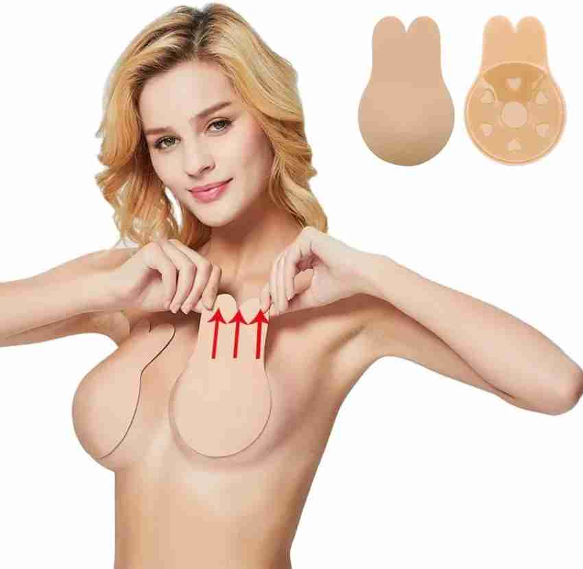 Deoxys Adhesive Bra Strapless Sticky Bra Invisible Backless Bras Silicone  Push Up Bra for Women Brown