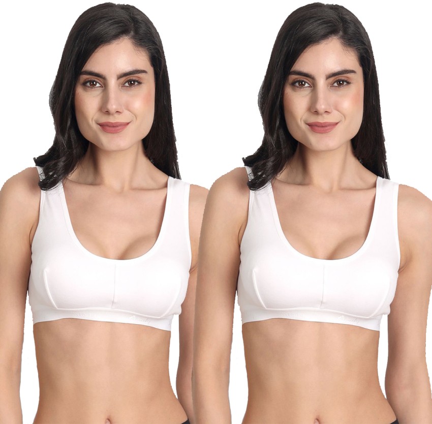 Aimly Women's Cotton Non-Padded Low Coverage Sports Bra - White (32) Women Sports  Non Padded Bra - Buy Aimly Women's Cotton Non-Padded Low Coverage Sports Bra  - White (32) Women Sports Non