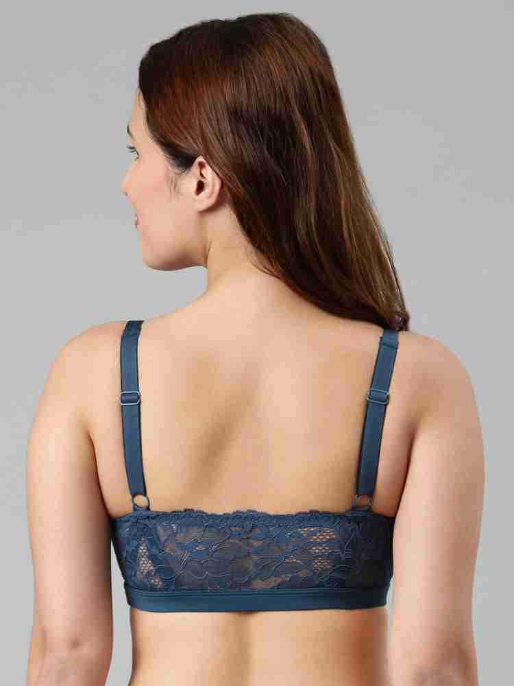 Enamor Women's Cotton Padded Wired Medium Coverage Lace Bra Panty Set  F091/P091