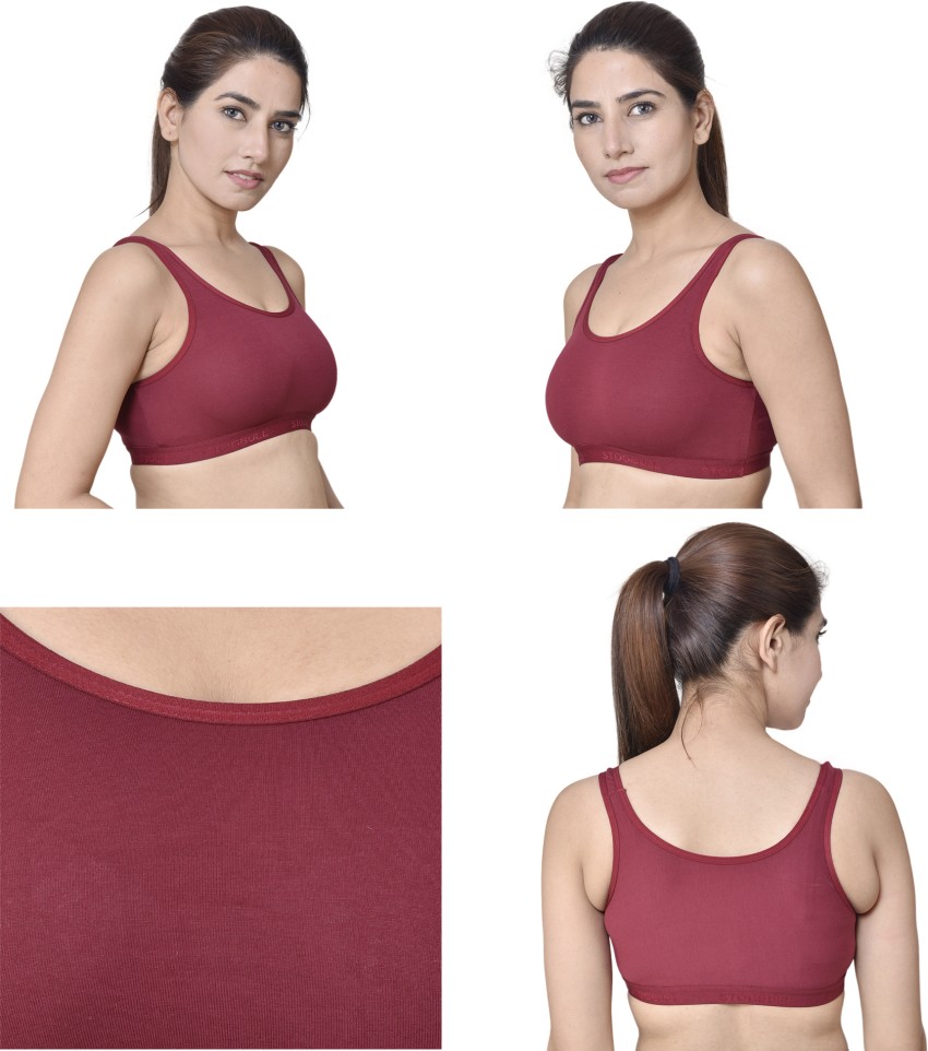 Buy NAGAICH Women's Cotton with Lycra Non-Paded and Non-Wired Seamed Sports  Bra for Women/Girls Online In India At Discounted Prices