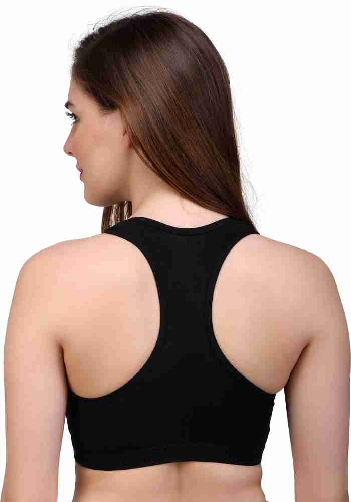LENITY Racer-Back Wirefree Non-Padded Comfortable Full-Coverage Women  Sports Bra (Yoga,Cycling,Gym)