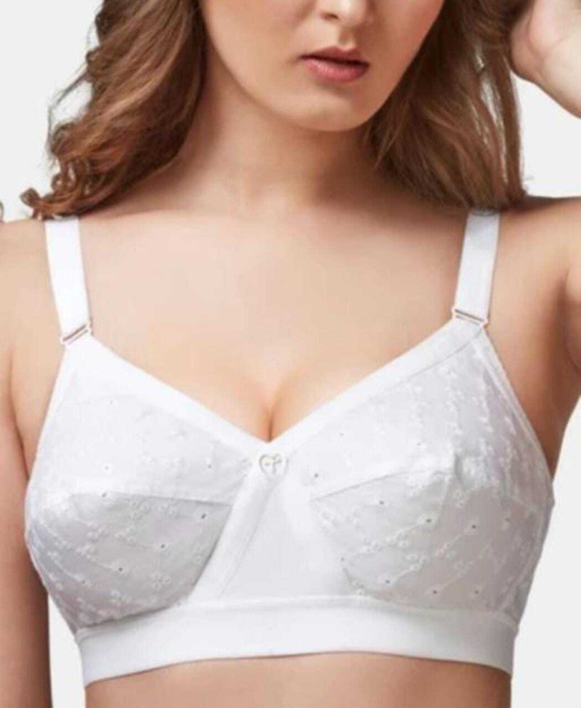 Weesklaar women's white colour cotton full coverage bra Women Everyday Non  Padded Bra - Buy Weesklaar women's white colour cotton full coverage bra  Women Everyday Non Padded Bra Online at Best Prices