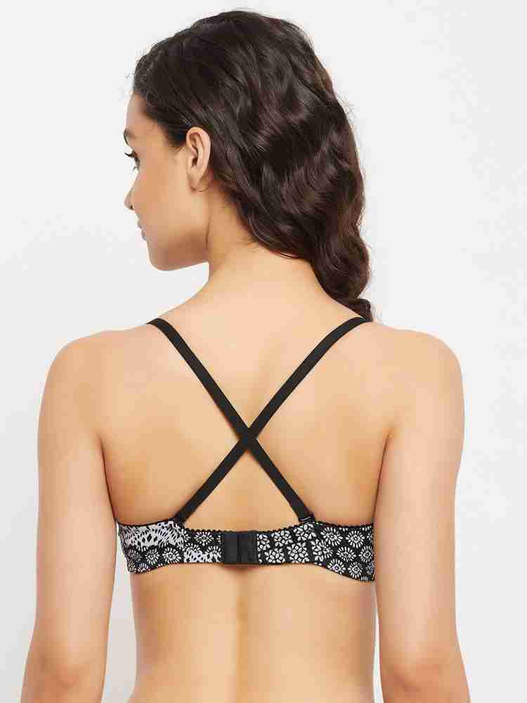 Buy Clovia Padded Non-Wired Full Cup Multiway Bra In Black - Lace (40C)  online