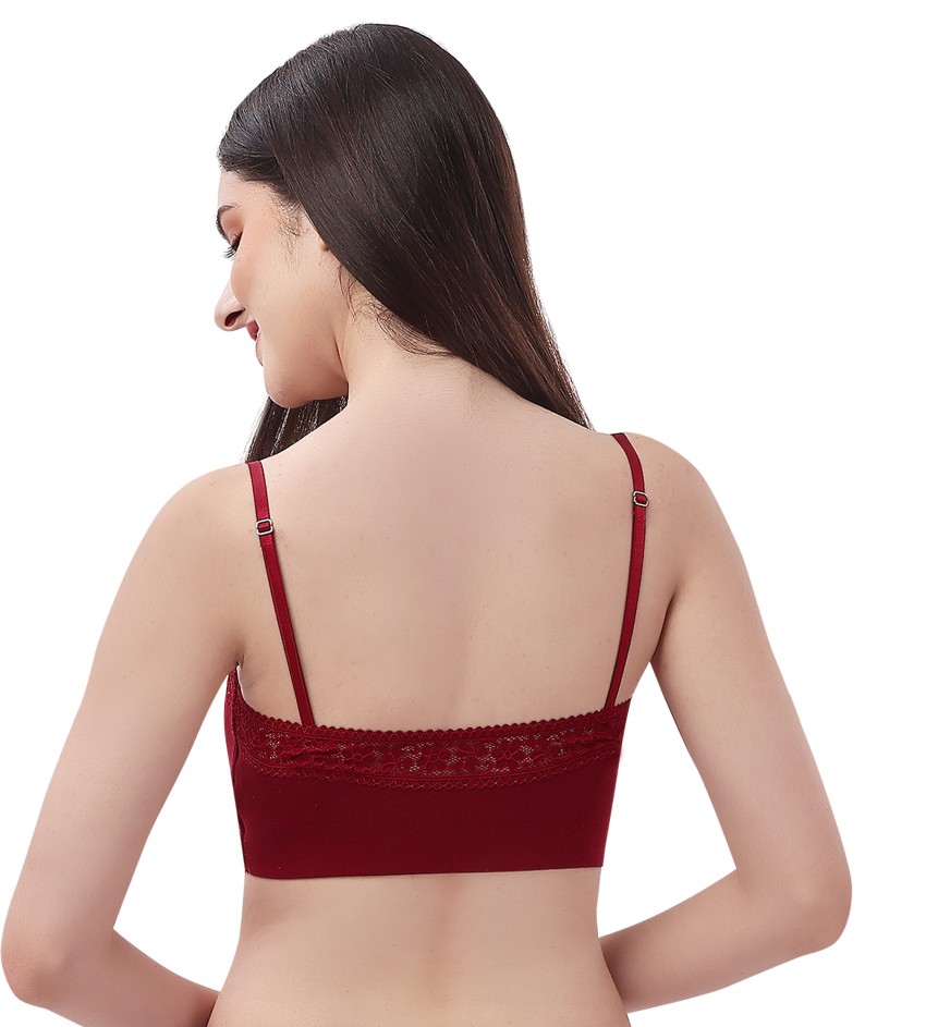 SOIE Micro Modal Spandex Lacy Bandeau Bra with Removable Cups