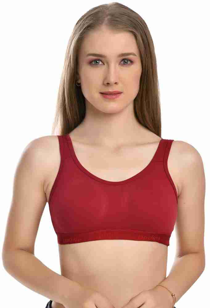 Tshirt Seamless Non Padded Bra Cotton Double Layer Red Bra for Girls (Pack  of 2)