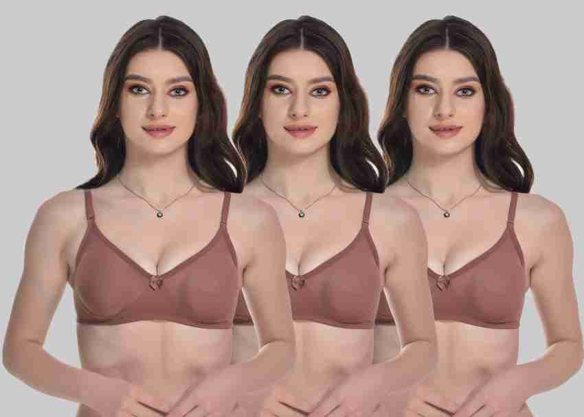 Amivyaa,Non Padded, Non Wired Full Coverage Bra Pack of 3