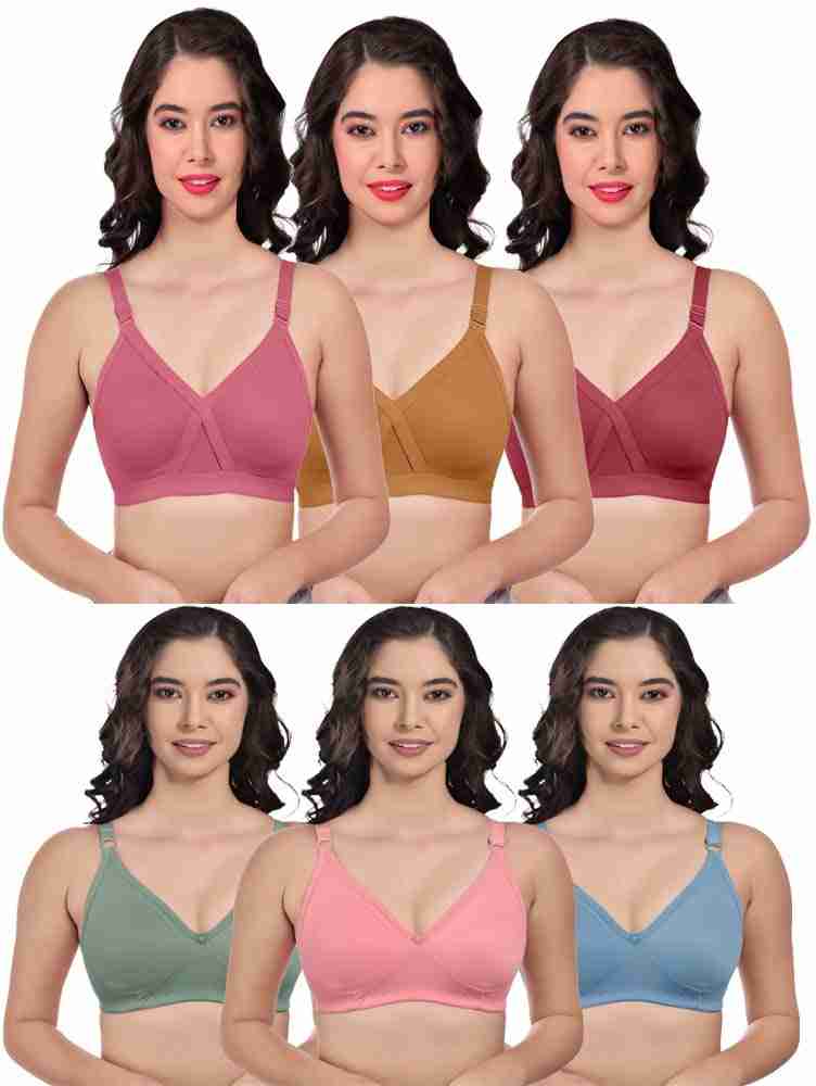 New Fashion Non padded bra for Combo Pack set of 6 Women Full