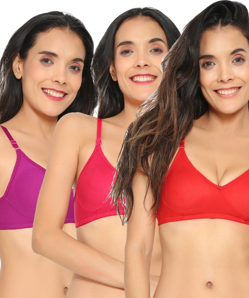 Buy Lyra Women's Cotton Non Padded Fuschia Sports Bra Online at