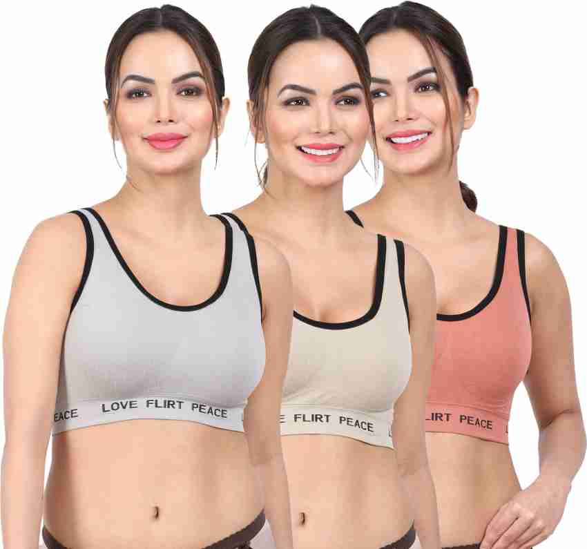 Buy F Low Back Crop Top Lightly Padded Sports Bra For Women, 58% OFF