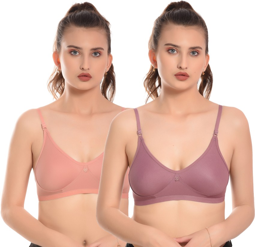 Buy online Pack Of 2 Solid Regular Bra from lingerie for Women by Elina for  ₹449 at 55% off