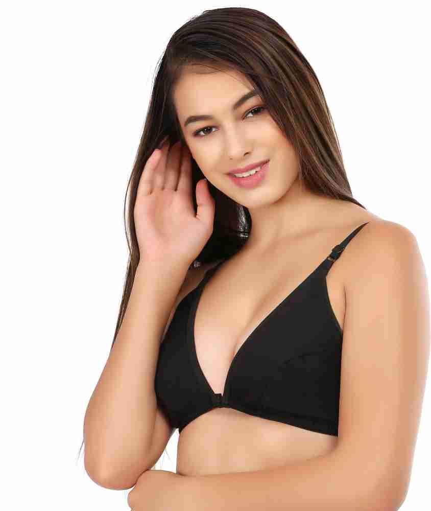Women's Girl's Non-Padded Front Open Cotton Blend Bra Size B Cup 30 to 40