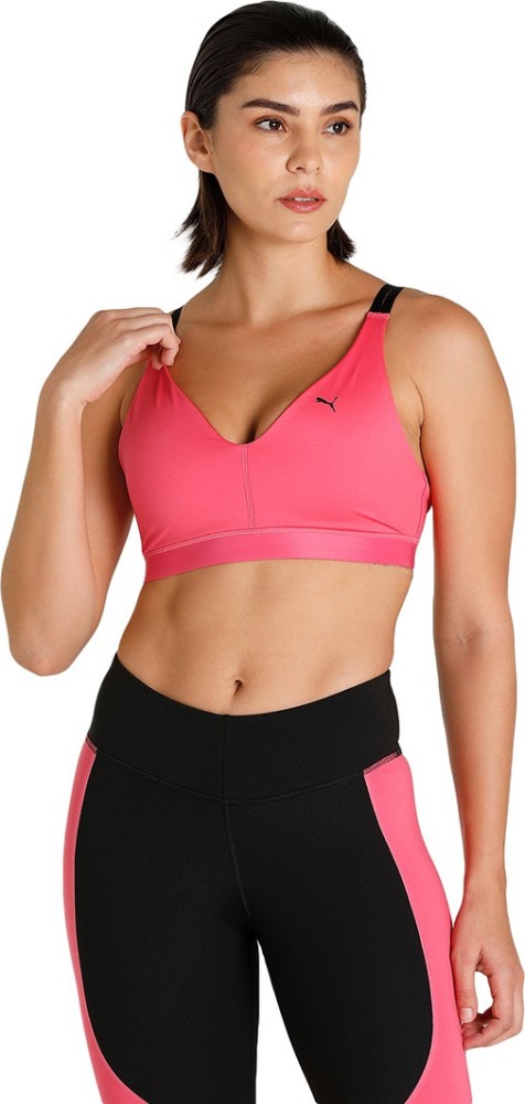 Puma Low Impact Elite Strappy Sports Bra Womens Pink Casual