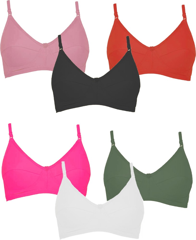 BRAASHEE PACK Of 6 Women's Girls cotton Blend mid coverage non padded bra  Girls Sports Non Padded Bra - Buy BRAASHEE PACK Of 6 Women's Girls cotton  Blend mid coverage non padded