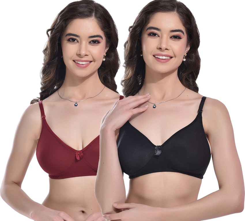 Buy online Black Cotton Blend Sports Bra from lingerie for Women by Madam  for ₹234 at 78% off