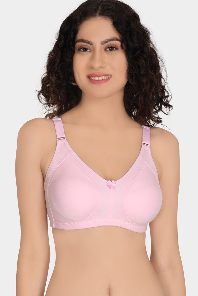 Women's Non Padded Non Wired Full Coverage Bra Cotton (Pack of 3)-IVY