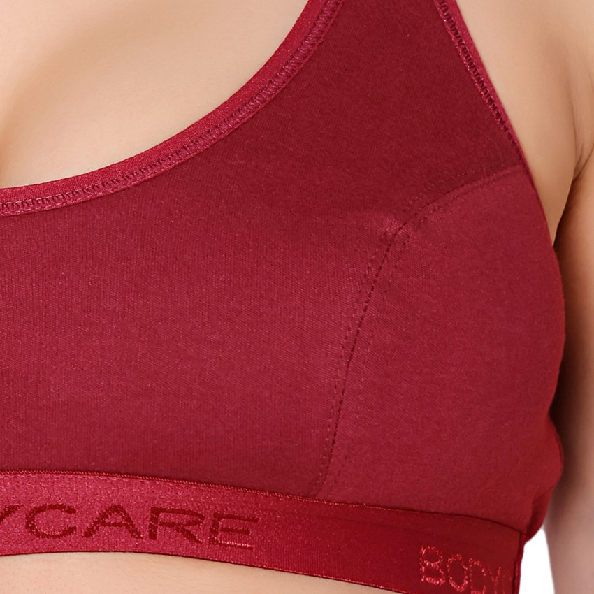 Buy BODYCARE Women's Cotton Padded Non-Wired Sports Bra (Pack of 3)  (E1610BBB-34B_Black_34) at