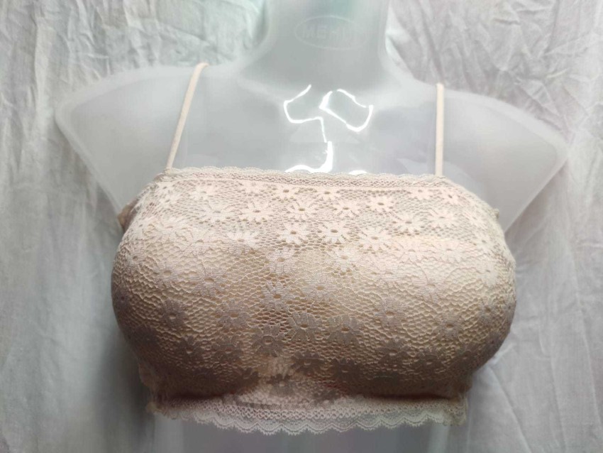Women's Silky Net Lightly Padded Non-Wired Bralette Bra(Size :28 to 36)