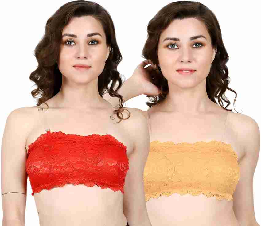 JUSTFABS Women Transparent Straps Tube Top Lace Net Bra / Bralette With Pad  Women Bandeau/Tube Lightly Padded Bra - Buy JUSTFABS Women Transparent  Straps Tube Top Lace Net Bra / Bralette With