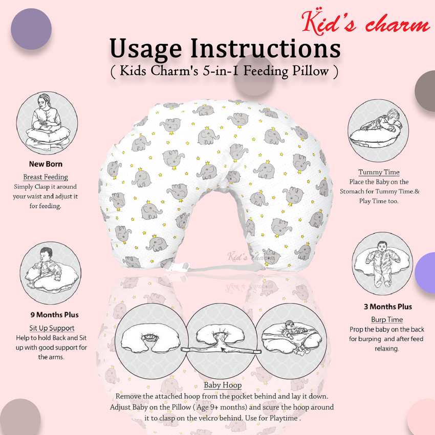 Kid s Charm Elephant Portable 6 in 1 New Born Baby Feeding Pillow Elephant Grey Breastfeeding Pillow Price in India Buy Kid s Charm Elephant Portable 6 in 1 New Born Baby Feeding Pillow Elephant Grey ...