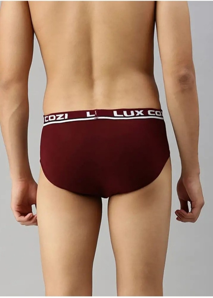 Buy LUX COZI Solid Cotton Blend Regular Fit Men's Briefs - Pack of