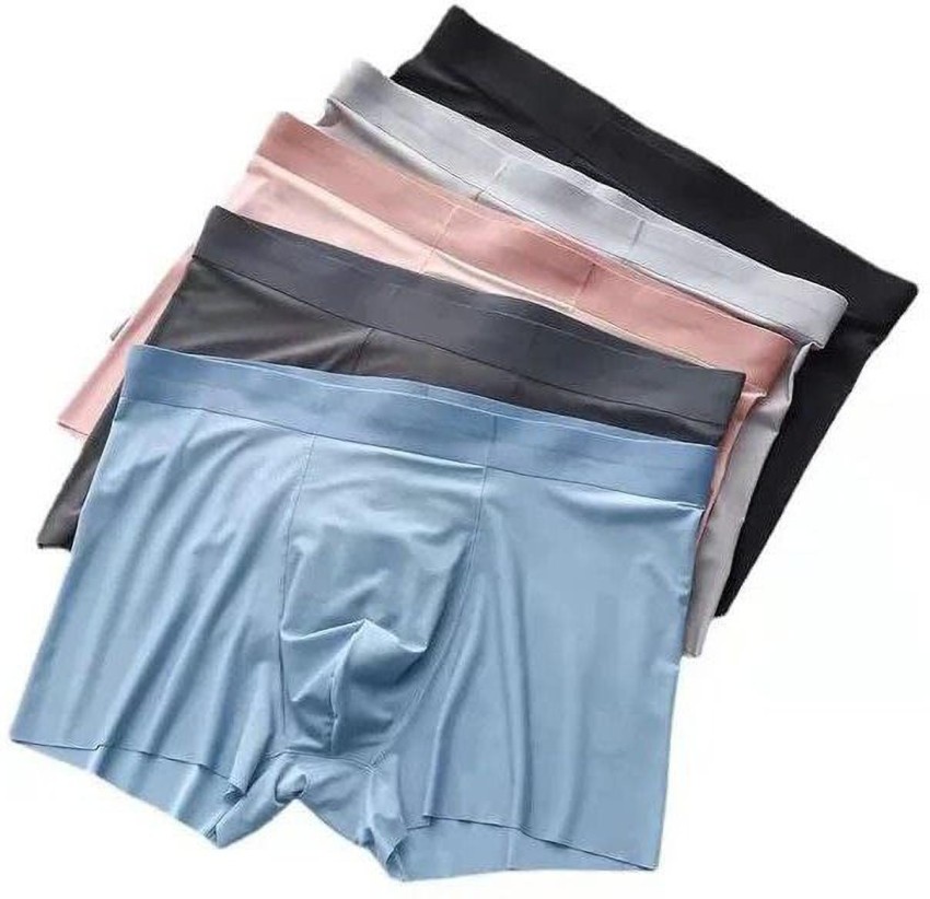 5 PACK Men's Underwear Briefs Men Cool Ice Silk Seamless