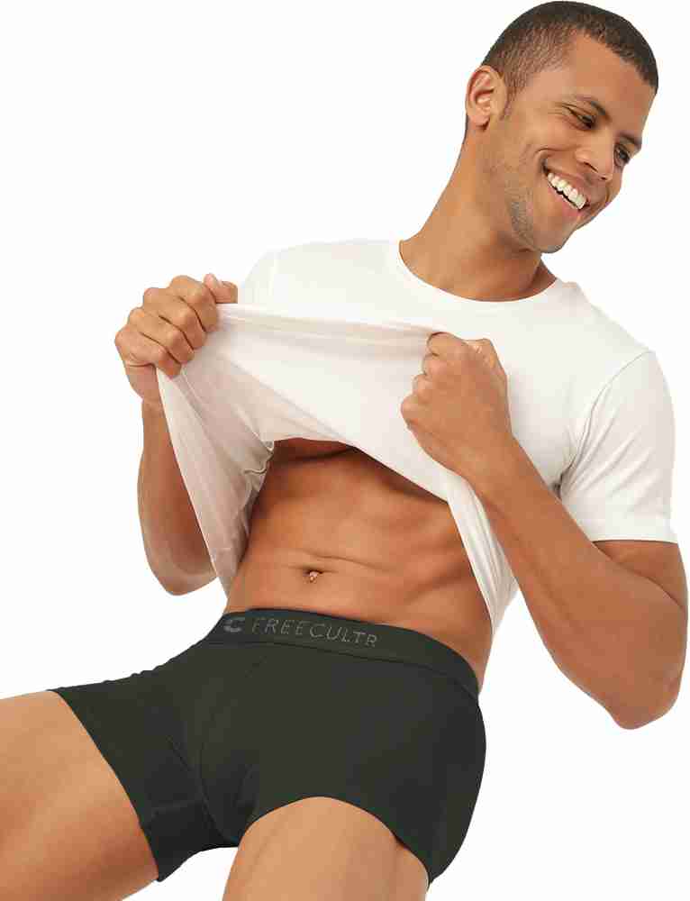 Buy FREECULTR Mens Underwear AntiBacterial Micromodal AntiChaffing Trunk,  Pack of 2 - White Online
