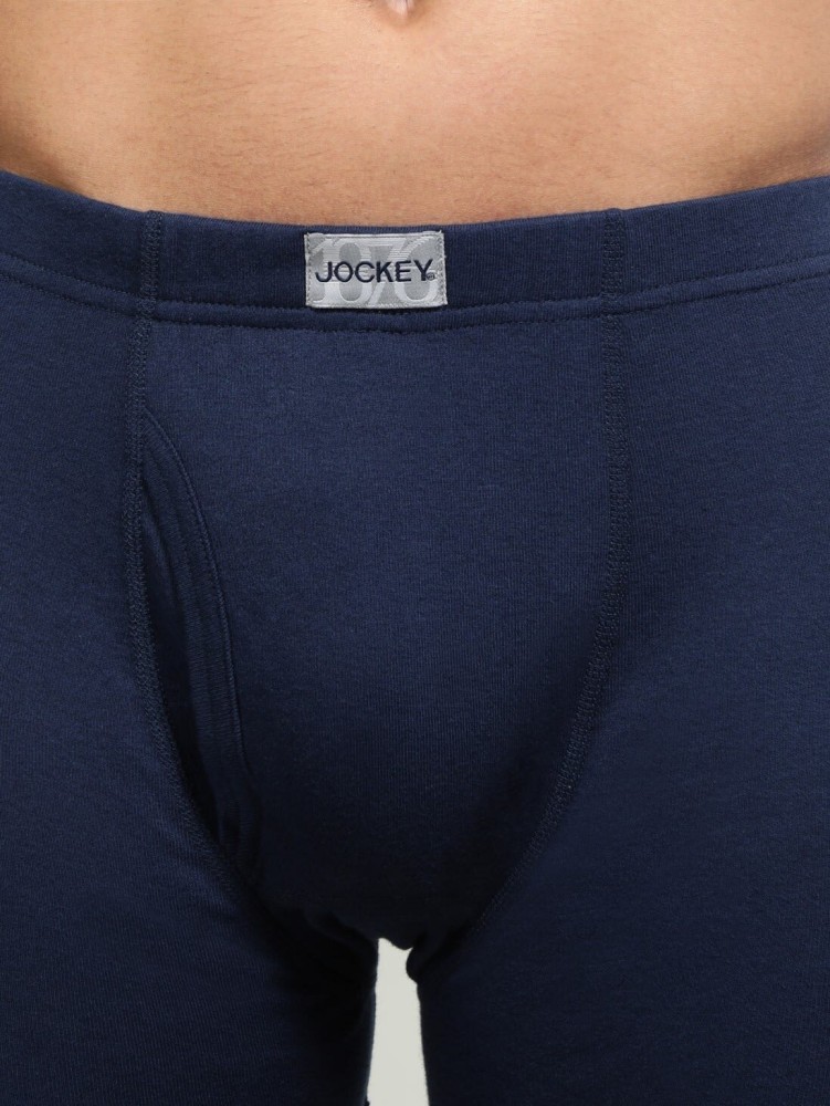 Buy Jockey 8008 Men's Deep Navy Solid Cotton Boxer Briefs Online