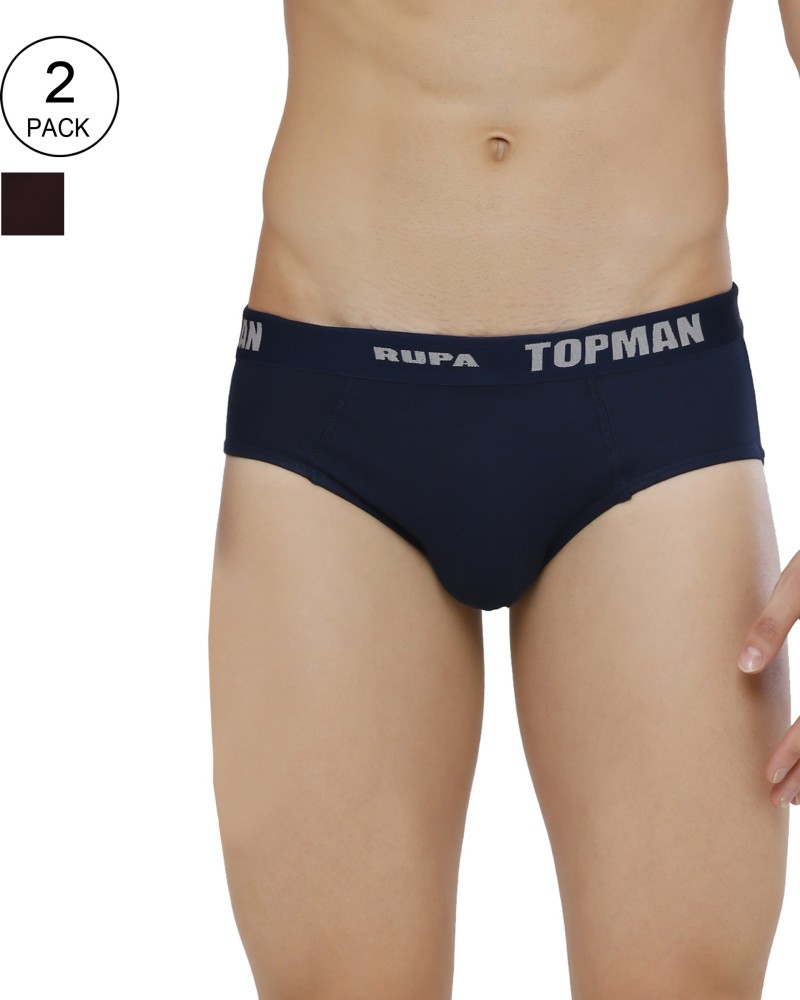 Buy Rupa Topman Mens Assorted Colours Briefs Solid Cotton Innerwear Pack of  2 (85 Assorted OE) at