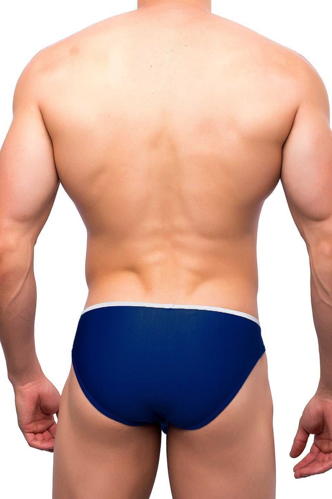 Buy LEADWORT Navy Blue Polyester and Spandex G-String Thong