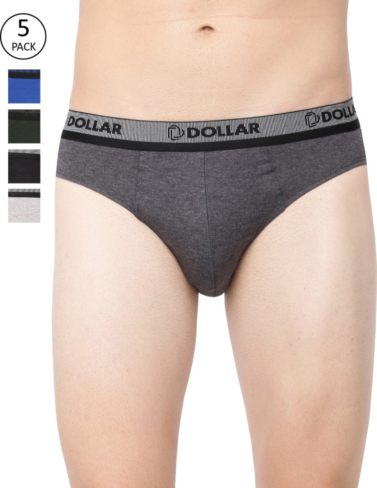 Dollar Bigboss Men Solid Pack of 4 Anti-Microbial Super Combed Cotton Brief