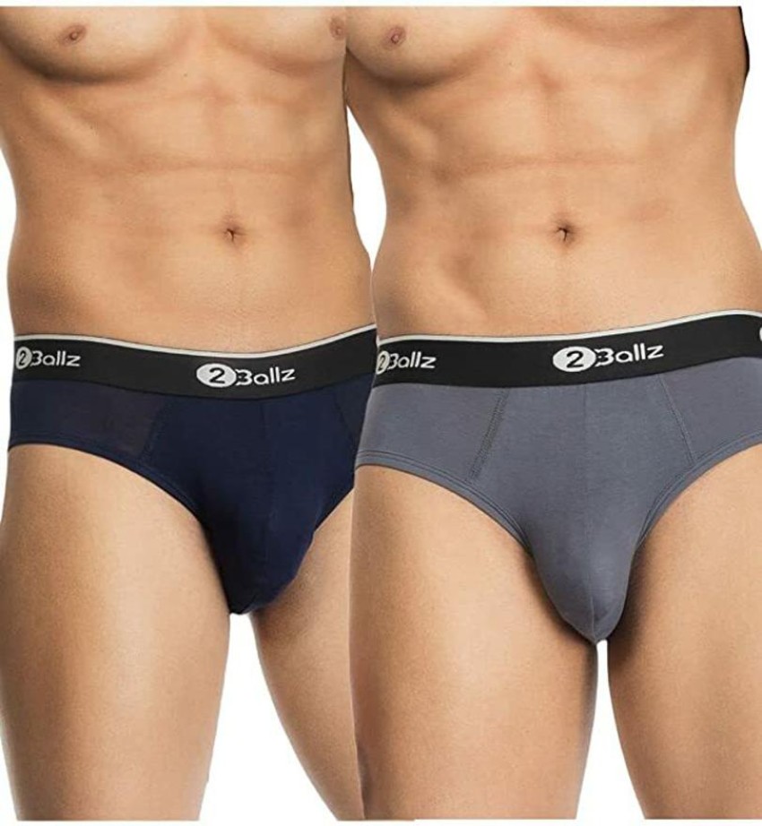 Buy 2BALLZ Underwear for Men Pouch Support Technology -Breathable  Micro-Modal Fabric, Navy Blue, (Pack of 1), S at