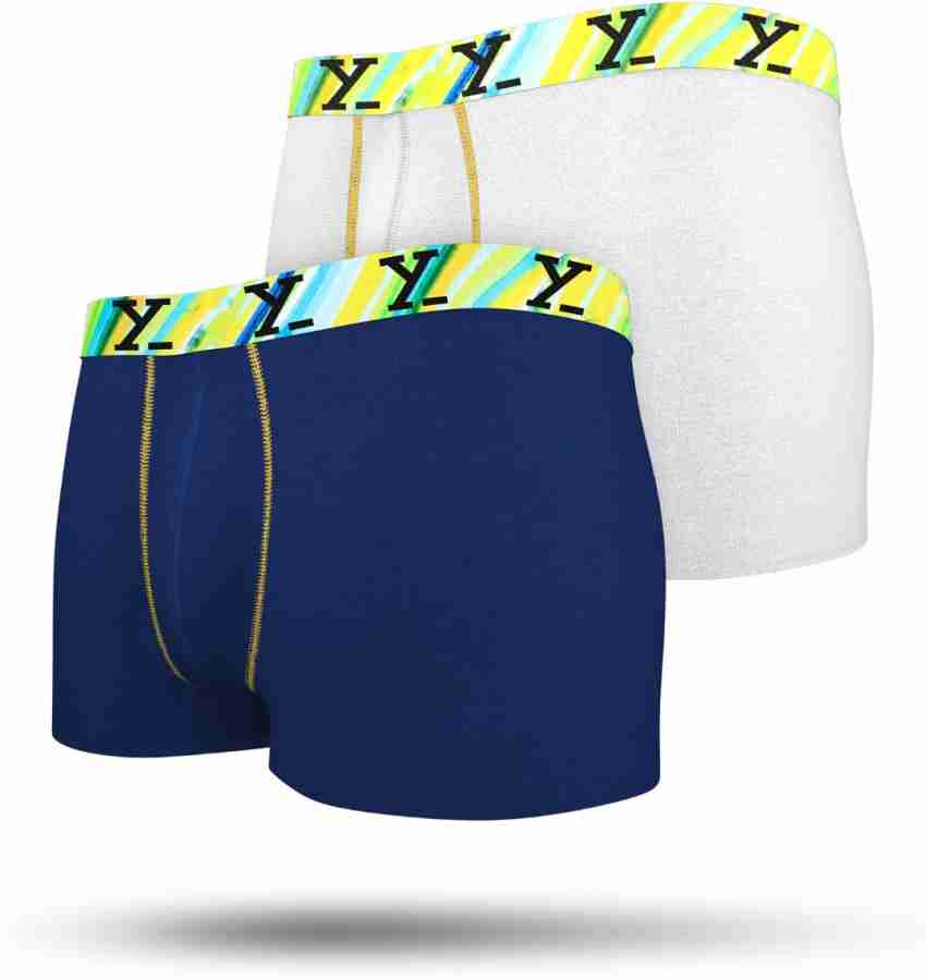  XYXX Men's Underwear Dynamo Intellisoft Micromodal Trunk Pack  Of 3 Medium Coral Deep Sea Blue Splash Blue Helios Black : Clothing, Shoes  & Jewelry