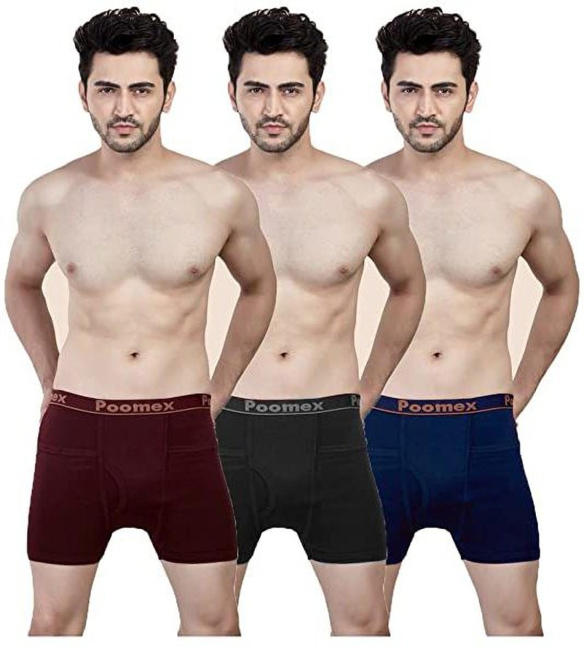 Poomex Gents Comfort P Trunks with Pocket - 100% Combed Cotton