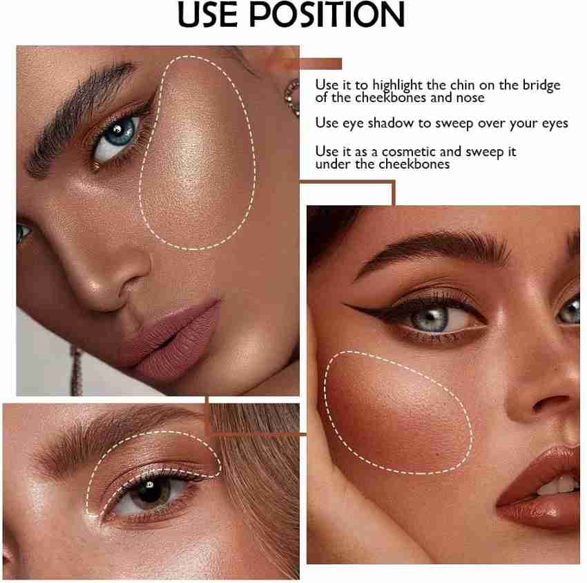 Glitter Highlighter Palette Face Powder Brighten Shimmer Bronzer Contour  Makeup