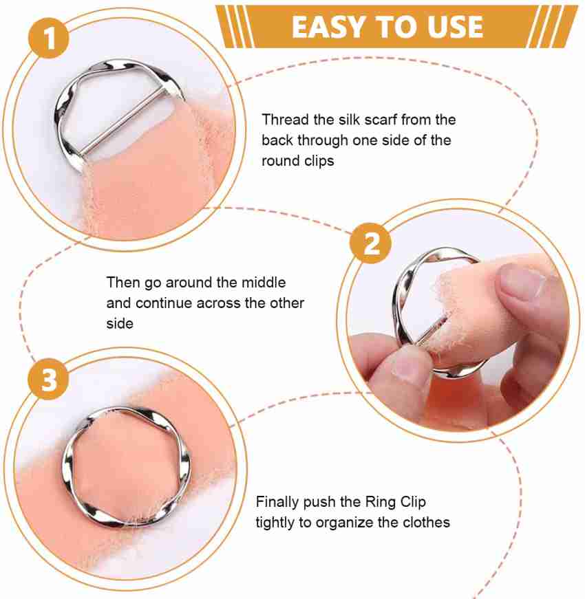 Korean simple three-ring silk scarf buckle brooch dual-purpose