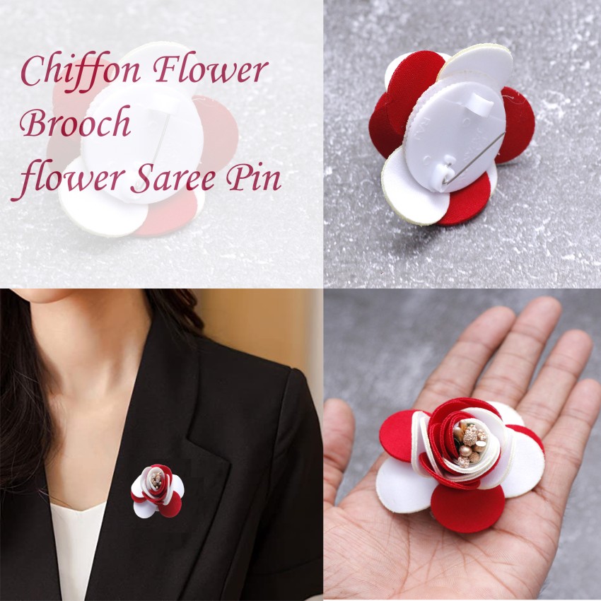 Mensuits Burgundy Flower Lapel Pin