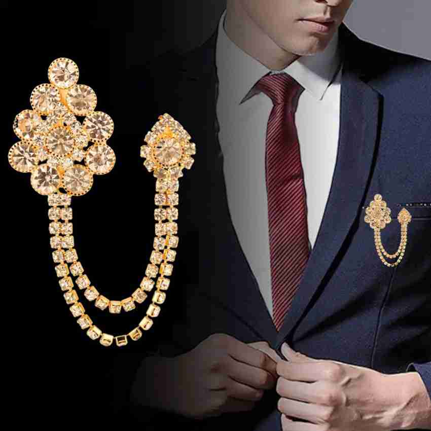Ghelonadi Men'S Brooch Suit Pin Badge With Chains Brooch Buckle Pin Chain  Golden 1Pcs Brooch Price In India - Buy Ghelonadi Men'S Brooch Suit Pin  Badge With Chains Brooch Buckle Pin Chain
