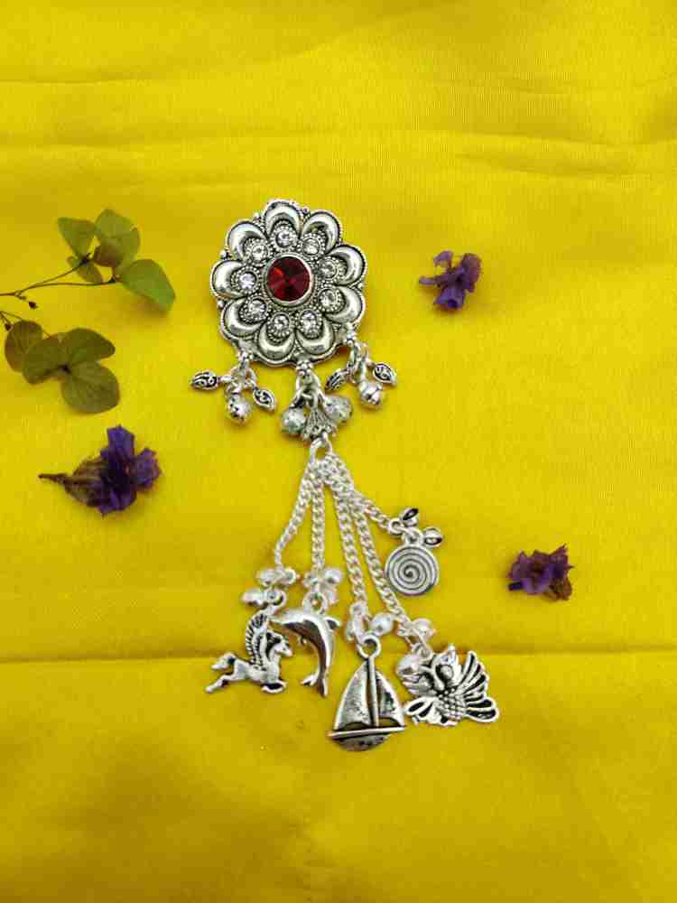 DHARM JEWELS Lovely Design Brooch Saree Pin/safety Pins for Women and Girls  Brooch (Silver) Brooch Price in India - Buy DHARM JEWELS Lovely Design  Brooch Saree Pin/safety Pins for Women and Girls