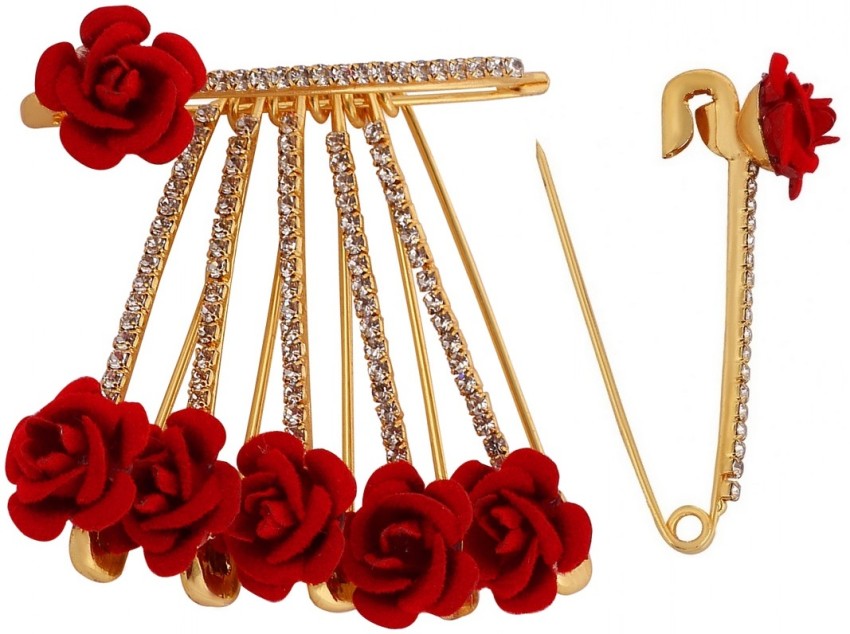 Buy Handmade Beadwork Flower Saree Pin Online l iTokri.com - iTokri आई.टोकरी