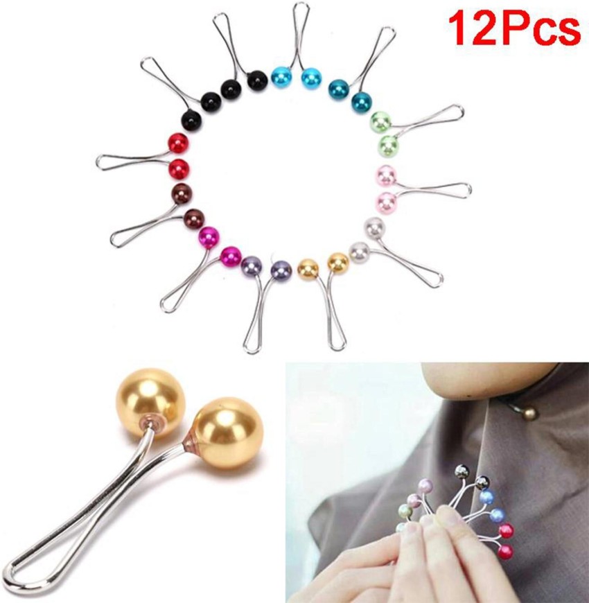 HASTHIP 5Pcs Silk Scarf Ring Clip Blouse T-shirt Tie Rings Clips for